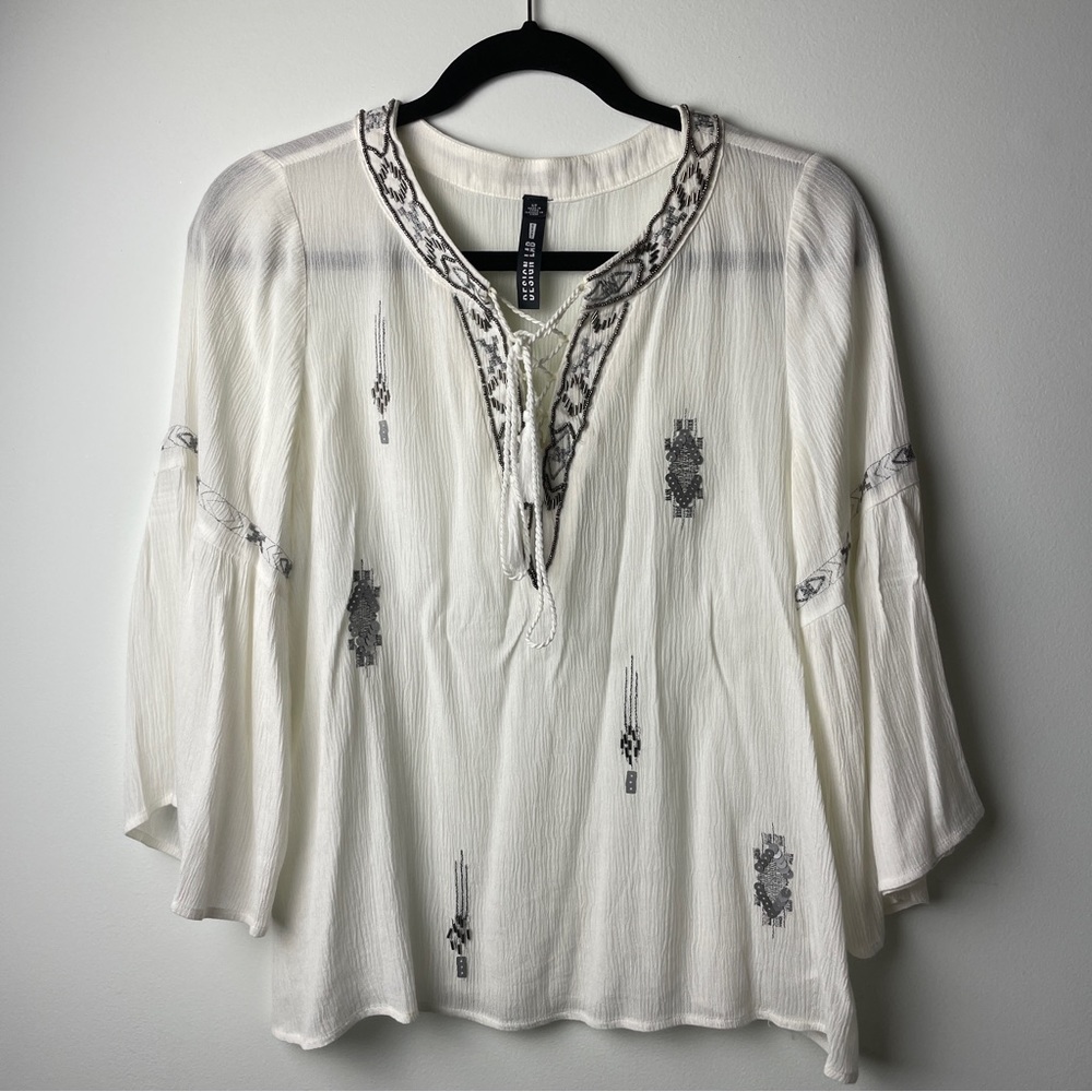 Lord & Taylor Design Lab Embellished Flowy Blouse